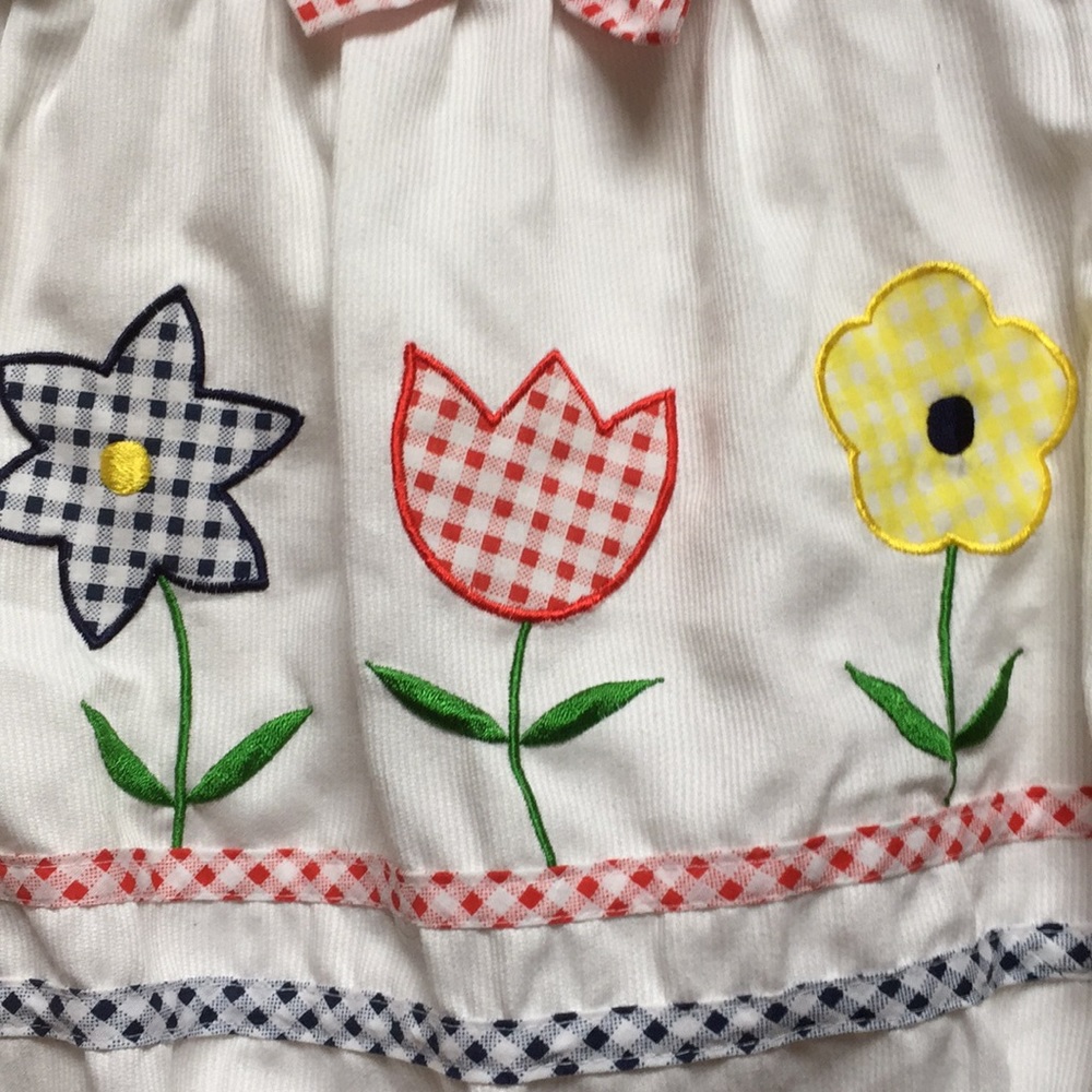 White Blue and Red Gingham Romper - Picture 3 of 6